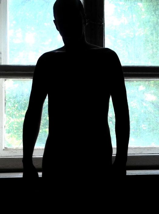 My silhouette at window