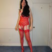 Red Lace Open Crotch Bust Nightie