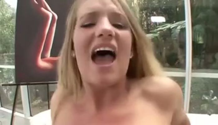 Blonde fucked on couch